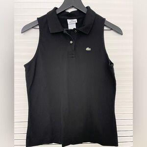Lacoste Women's Black Sleeveless Polo Top EUC